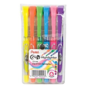 Pentel SL12 24/7 Highlighter wallet 6