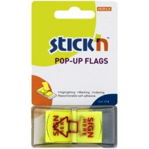 Stick 'N 45x25mm Pop-Up Neon Printed Flags