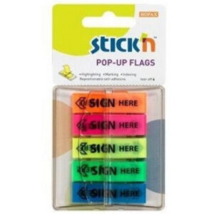 Stick 'N Pop-Up Neon Printed Flags 45x12mm
