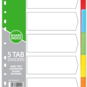 Divider Board 5 tab Bright