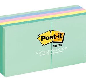 POST-IT 654-AST 76x76 MARSEILLE PASTEL 12PK