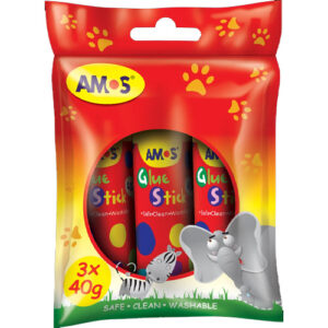 Amos Glue Sticks 40g 3 Pack