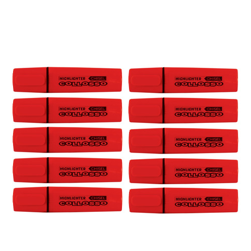 Collosso Highlighters Red - Box of 10