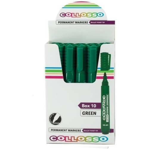 Collosso Permanent Marker Green - Box of 10