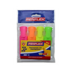 Penflex Highlighter Assorted Wallet 4's
