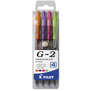 Pilot BL-G2 0.7mm Gel Pen - Wallet of 4 Assorted