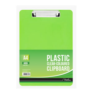T/L A4 Plastic Clear Green Clipboard