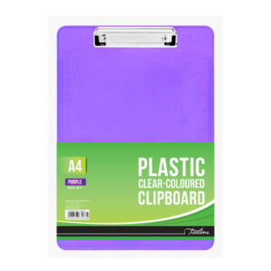 T/L A4 Plastic Clear Purple Clipboard