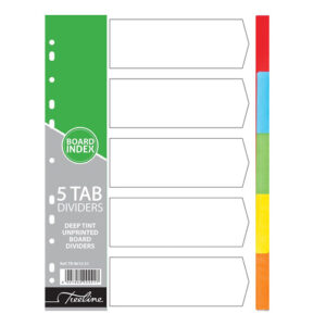 T/L Divider Board 5 tab Bright