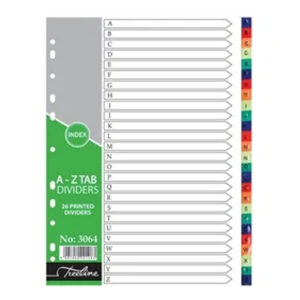 T/L Divider PVC Printed A-Z 26Tab Rainbow