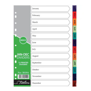 T/L Divider PVC Printed Jan-Dec Rainbow